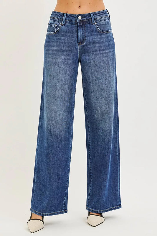 Risen Slouchy Baggy Jeans with Pockets Front