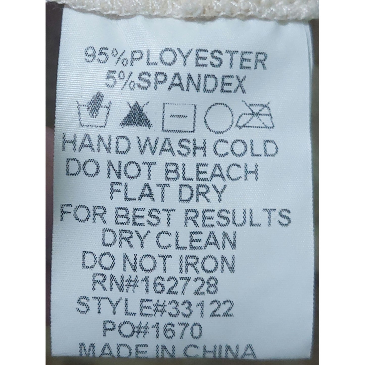 Voy Textured Beige & Cream Puff Sleeve Top~Stretchy~Size SMALL