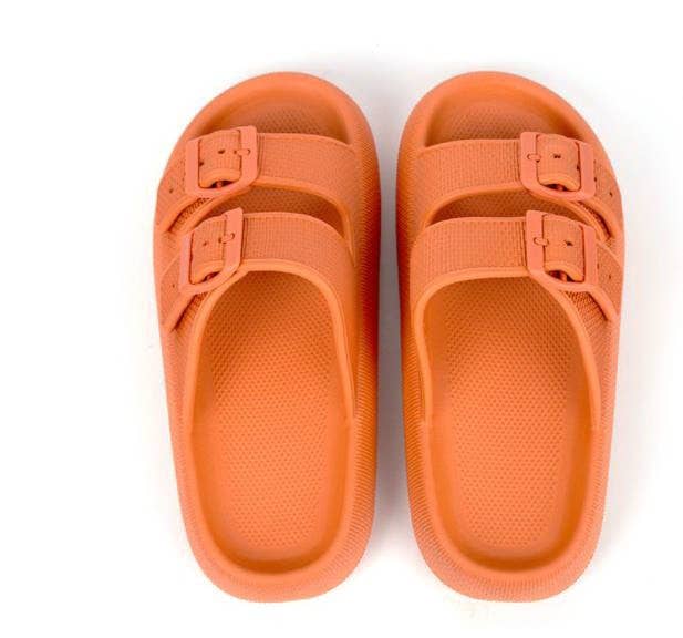 EVA DOUBLE STRAP OPEN TOE SLIDE SANDALS SLIPPERS