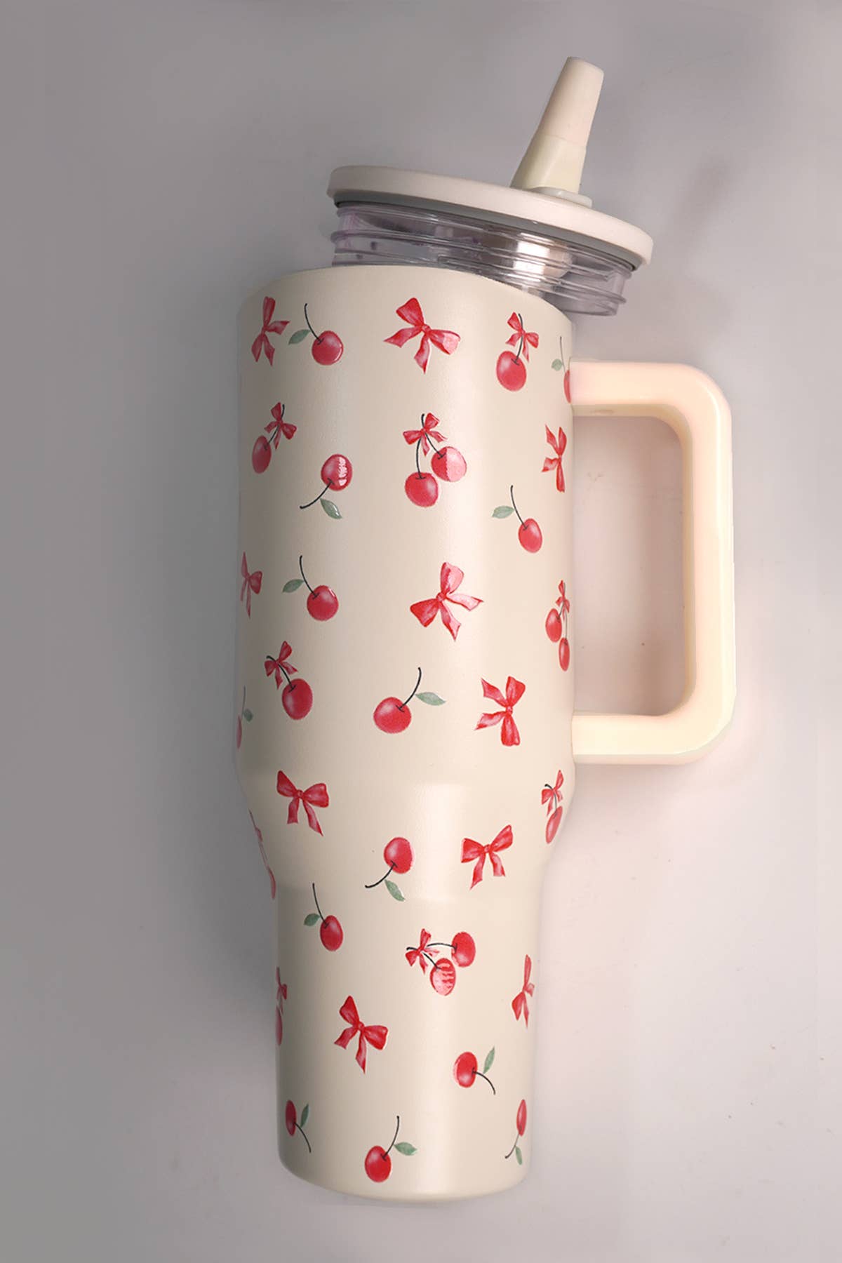 40oz SPILL FREE STAINLESS STEEL VACUUM TUMBLER | DT1206UV: CHERRY CREAM