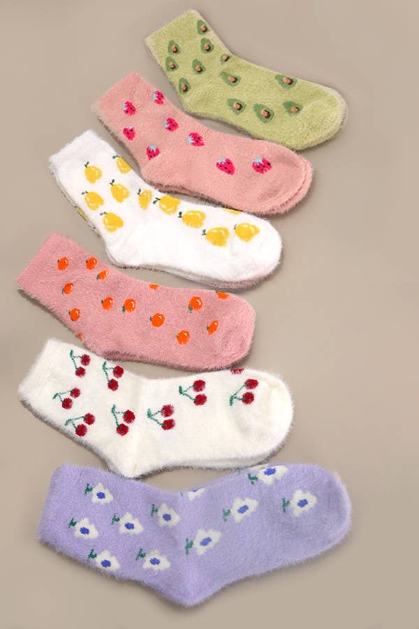 WARM CHINLON SOFT FLEECE FUZZY SOCKS | 40S02053: Orange