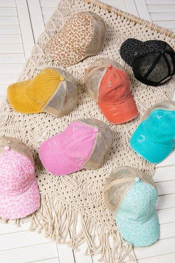 PREMIUM DISTRESS MESH BACK BASEBALL CAP | 40HW700: TURQ