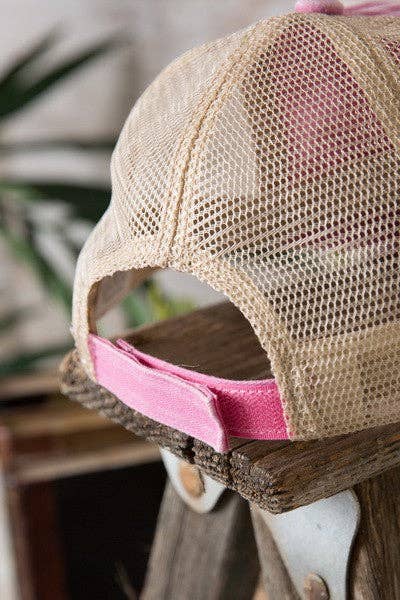 PREMIUM DISTRESS MESH BACK BASEBALL CAP | 40HW700: TURQ