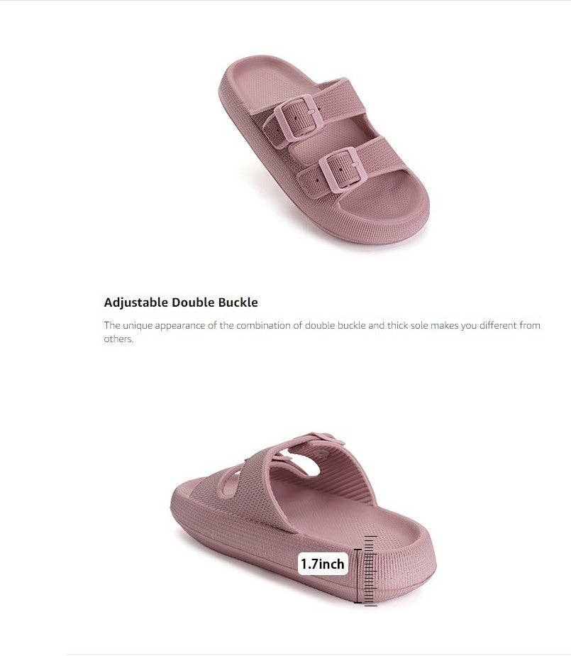 EVA DOUBLE STRAP OPEN TOE SLIDE SANDALS SLIPPERS