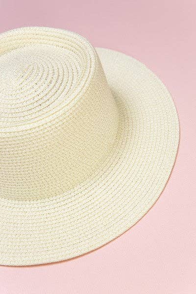 CLASSIC BOATER STRAW SUN HATS | 40HW603: IVORY