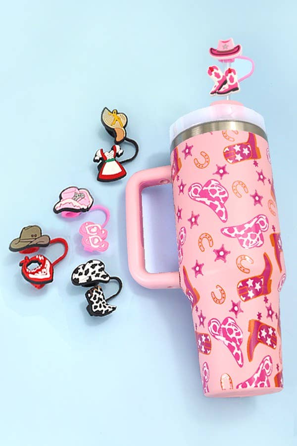 40oz CLOUD WESTERN TUMBLER STRAW COVER CAP - BOOT