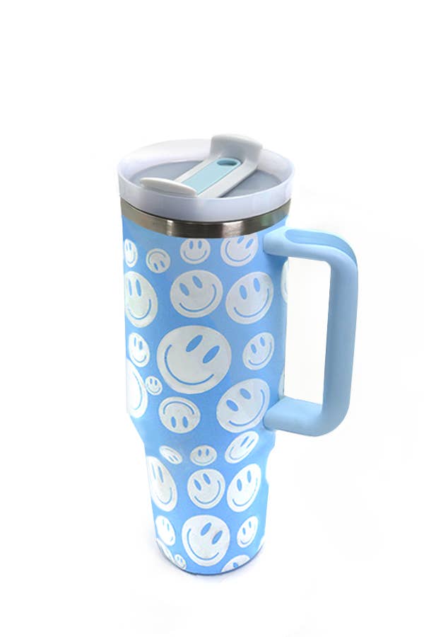 40oz STAINLESS STEEL TUMBLER SMILEY: SMILEY OFF WHITE