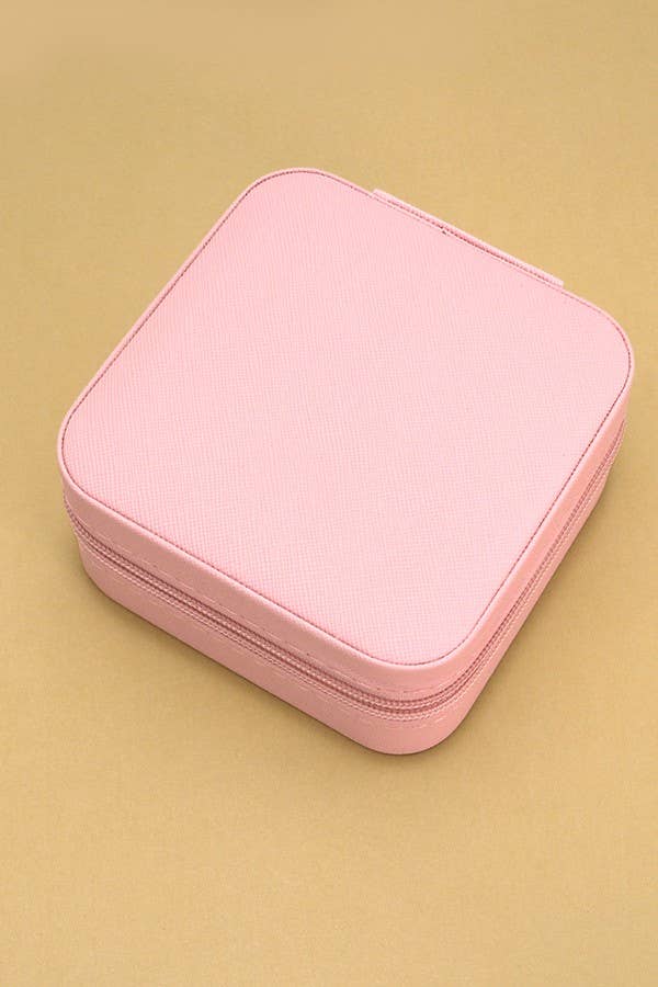 JEWELRY ORGANIZER TRAVEL BOX CASE - LIGHT PINK