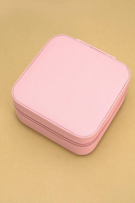 JEWELRY ORGANIZER TRAVEL BOX CASE - LIGHT PINK