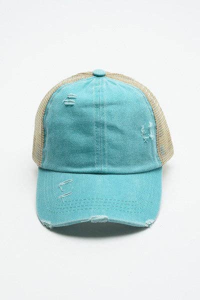 PREMIUM DISTRESS MESH BACK BASEBALL CAP
