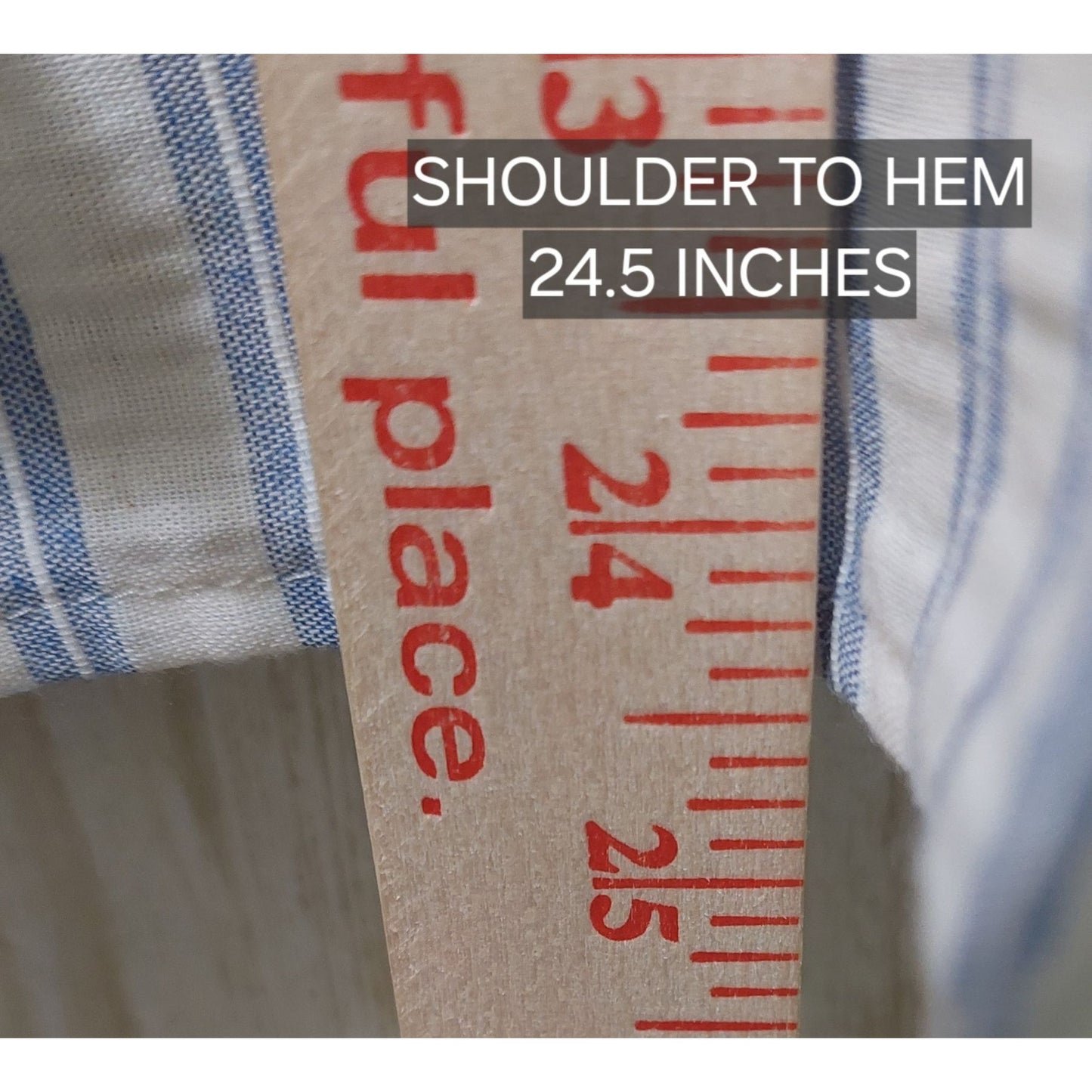 Voy Womens Blue Floral & Stripe Embroidered V-Neck Blouse~Boho~SMALL