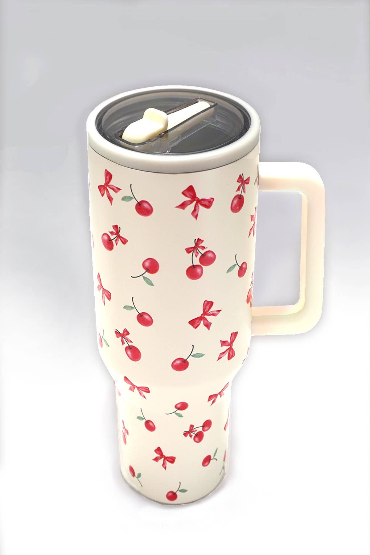 40oz SPILL FREE STAINLESS STEEL VACUUM TUMBLER | DT1206UV: CHERRY CREAM