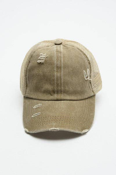 PREMIUM DISTRESS MESH BACK BASEBALL CAP