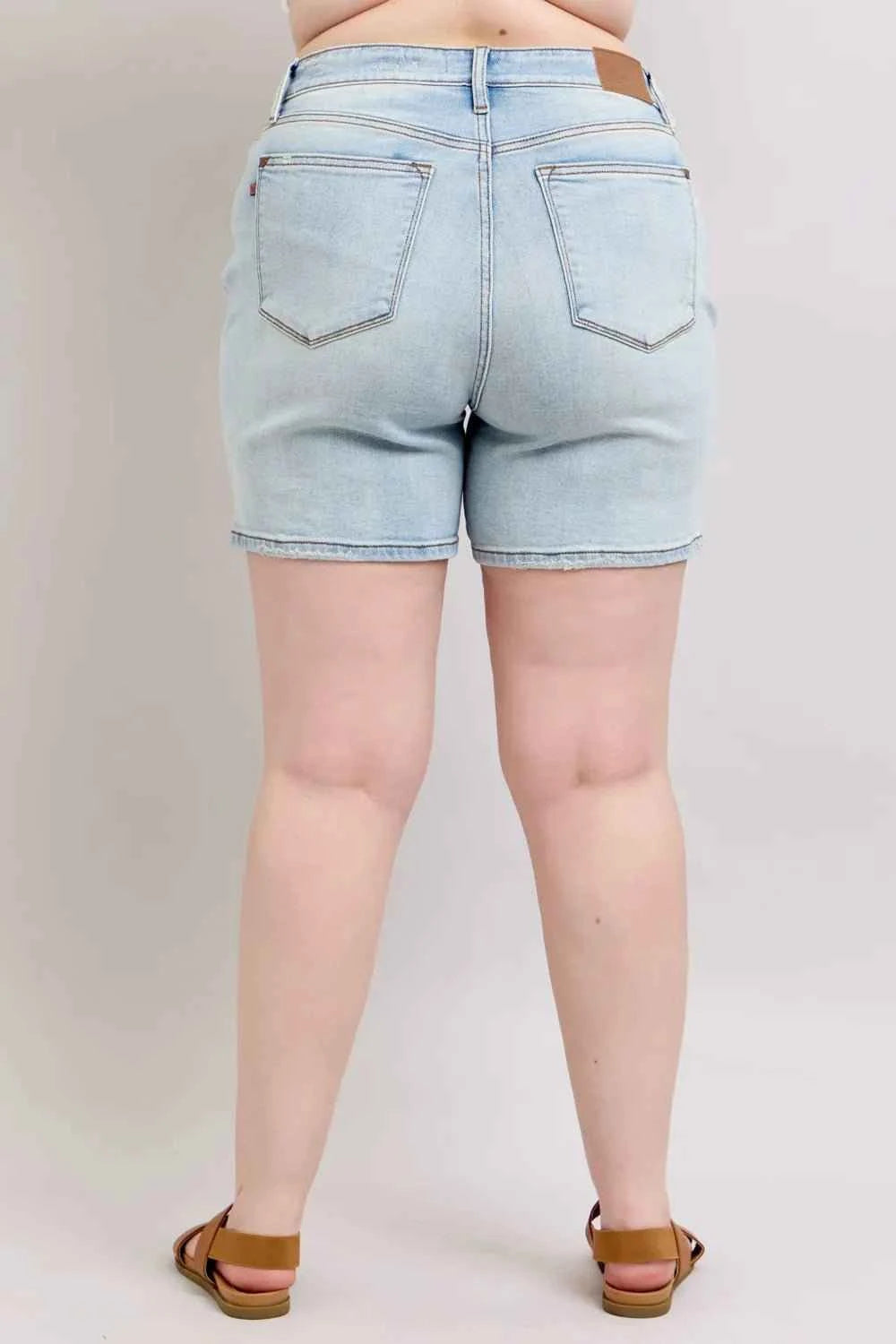 Full Size 2 Button Denim Shorts with Pockets Regular & Plus Sizes by Judy Blue