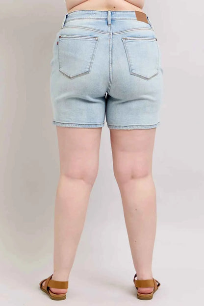 Full Size 2 Button Denim Shorts with Pockets Regular & Plus Sizes by Judy Blue