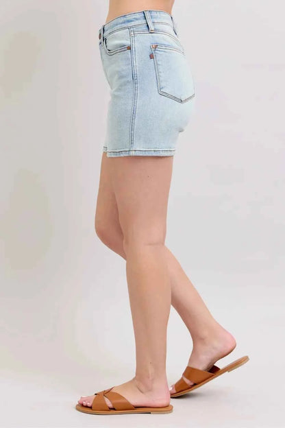 Full Size 2 Button Denim Shorts with Pockets Regular & Plus Sizes by Judy Blue