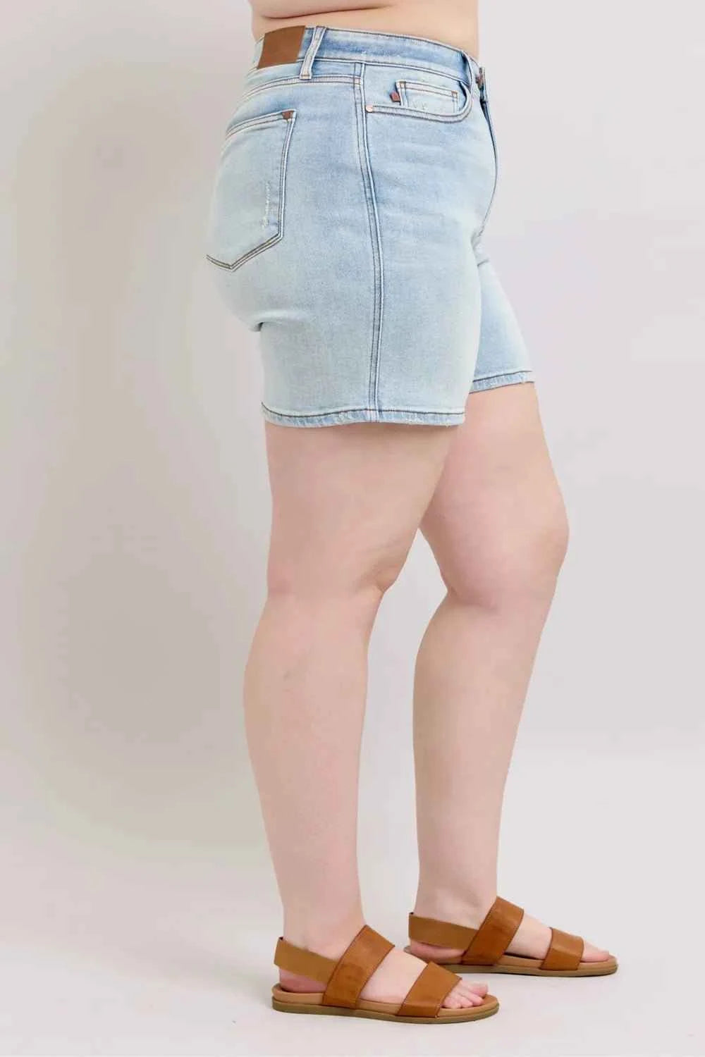 Full Size 2 Button Denim Shorts with Pockets Regular & Plus Sizes by Judy Blue
