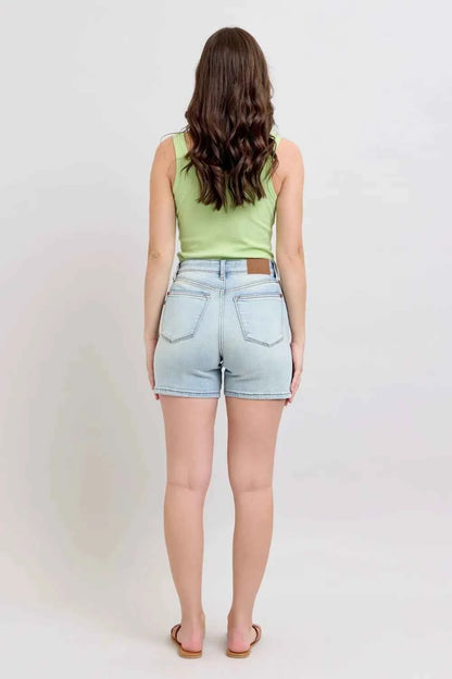Full Size 2 Button Denim Shorts with Pockets Regular & Plus Sizes by Judy Blue