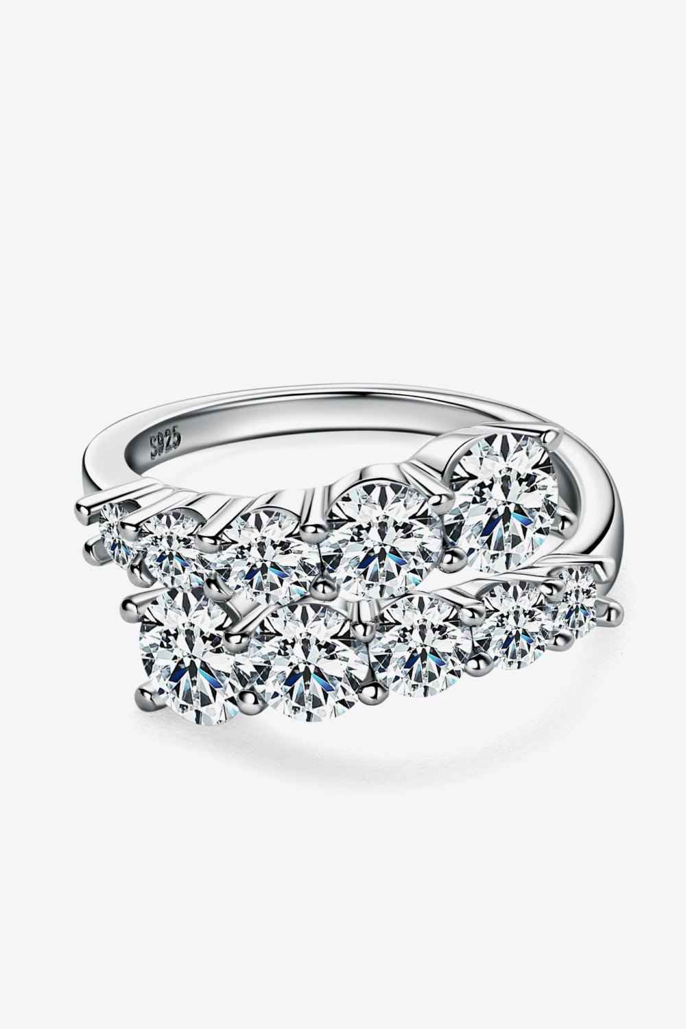 Moissanite 925 Sterling Silver Ring 18K Gold Plated