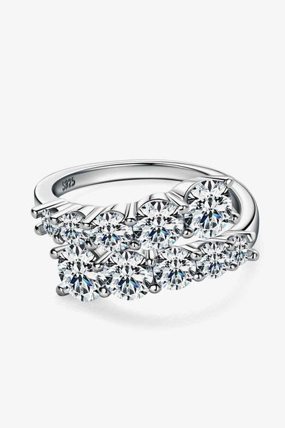 Moissanite 925 Sterling Silver Ring 18K Gold Plated