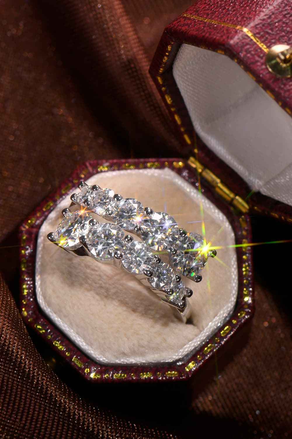 Moissanite 925 Sterling Silver Ring 18K Gold Plated
