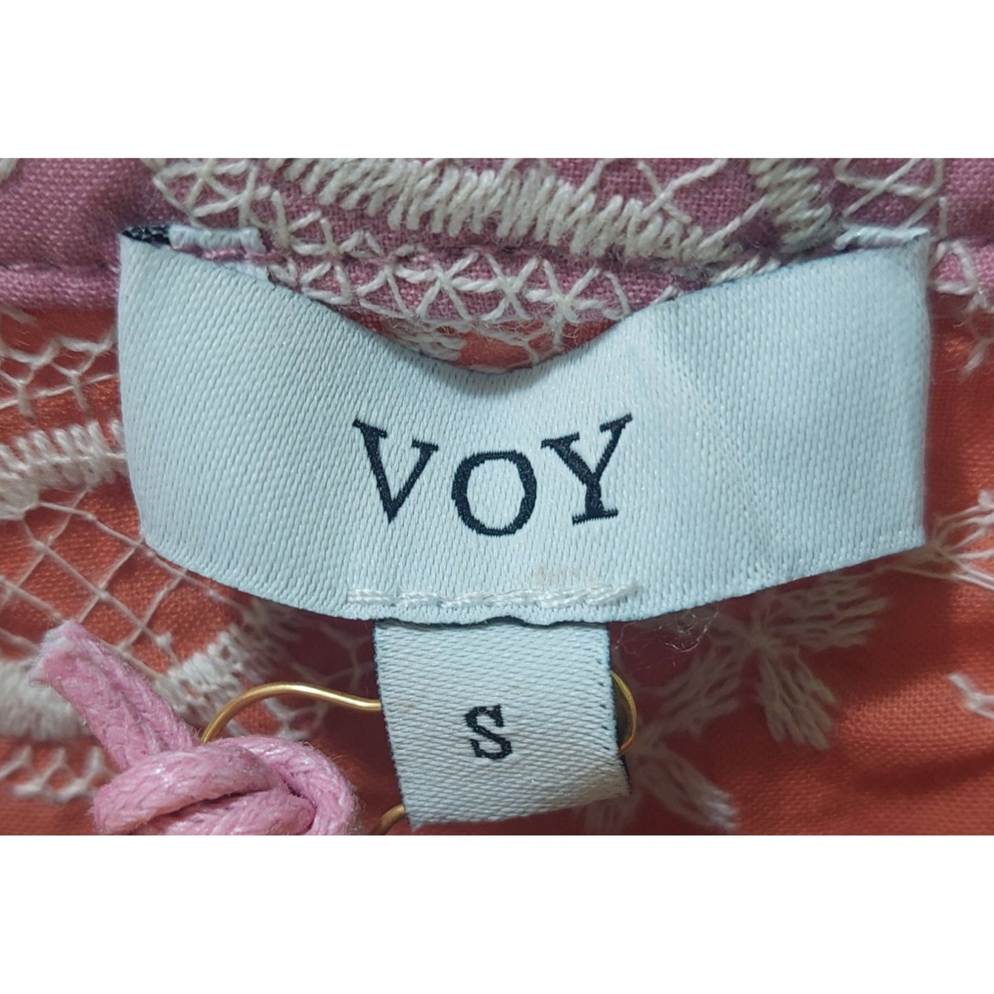 Voy Paisley Colorblock Boho Cotton Tiered Dress~V-Neck/Puff Sleeves~SMALL