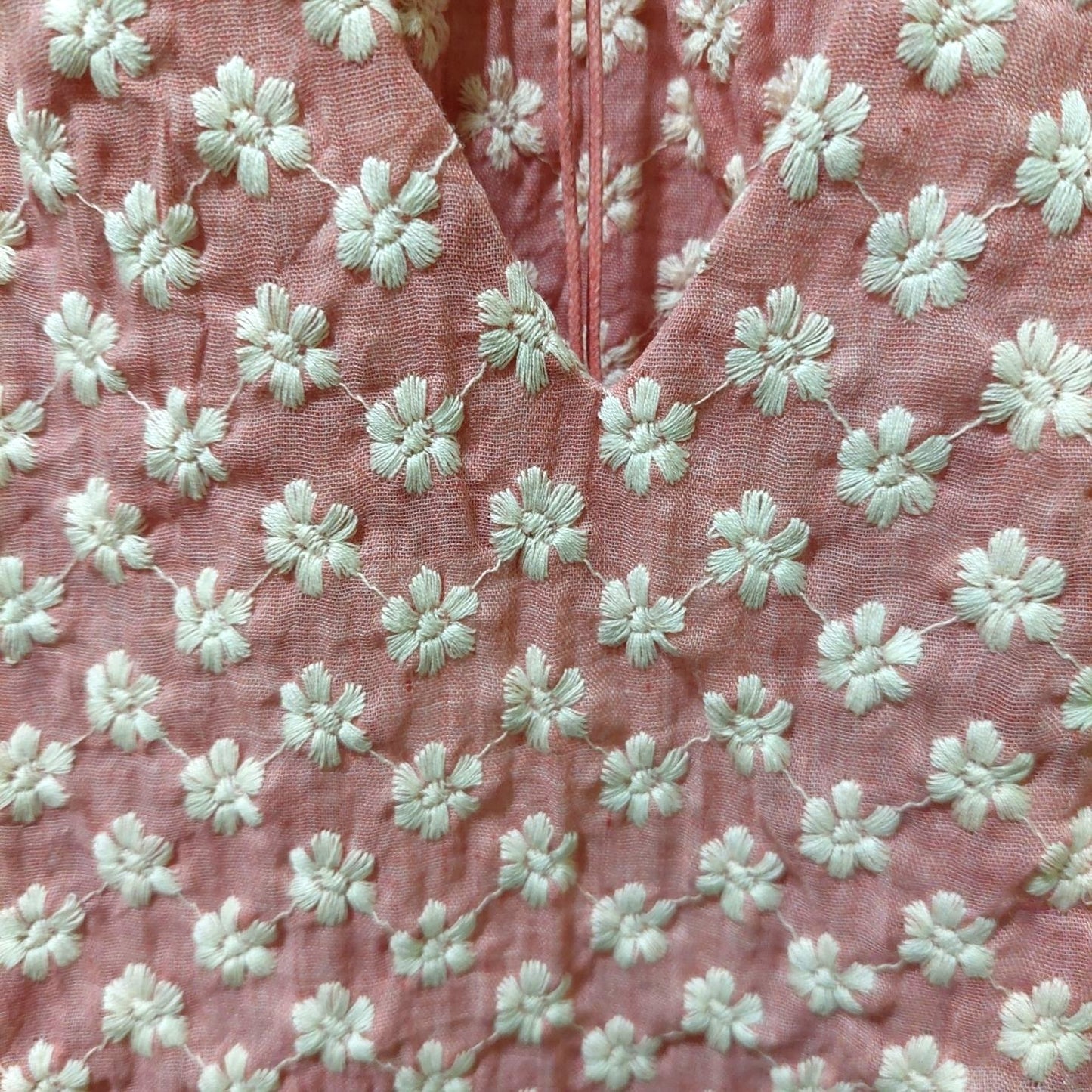 VOY Pink/Mauve Floral Embroidered Ruffle Sleeve Top Boho