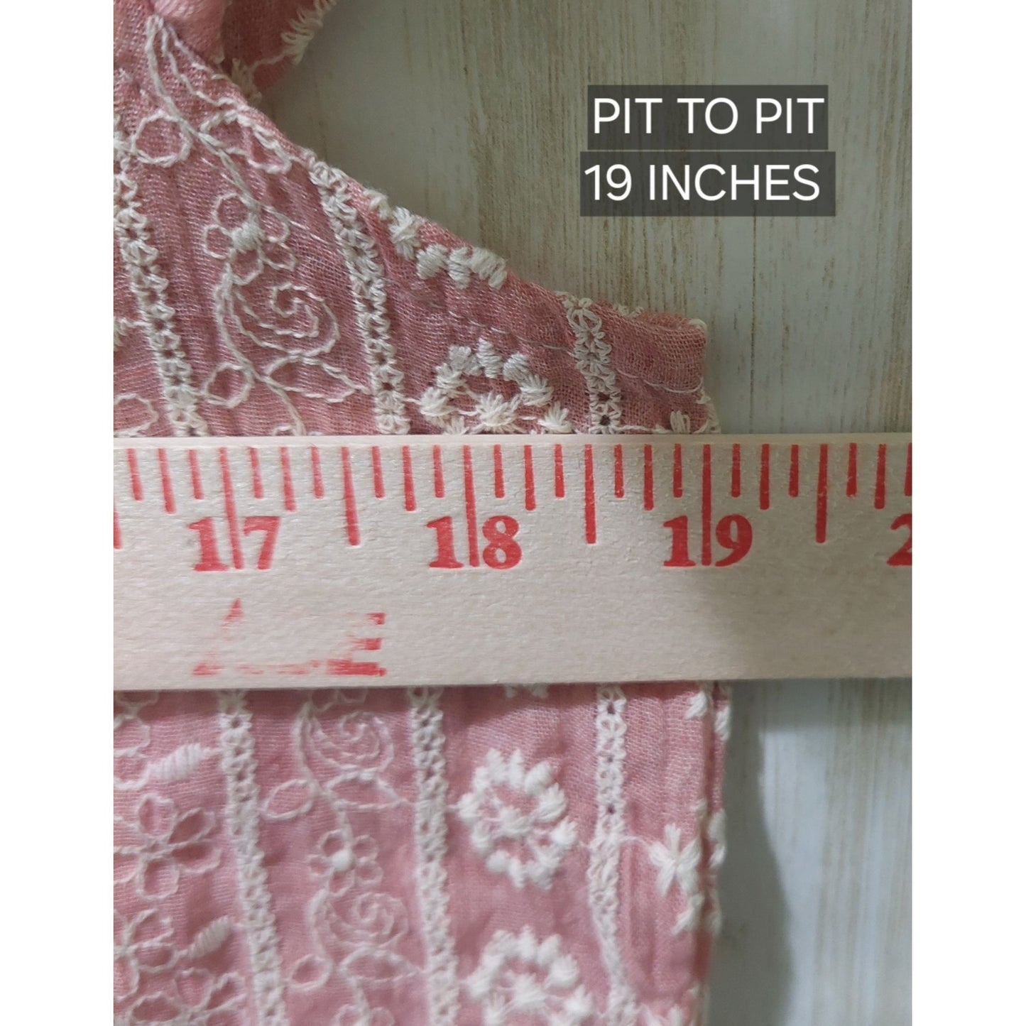 VOY Pink/Mauve Floral Embroidered Ruffle Sleeve Top Boho