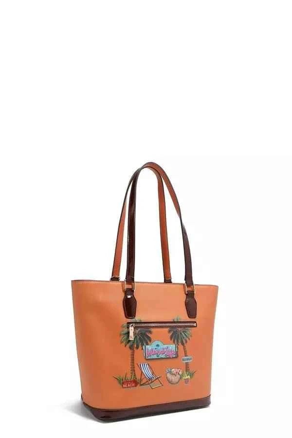 Tropical Beach House Print Shopper Bag