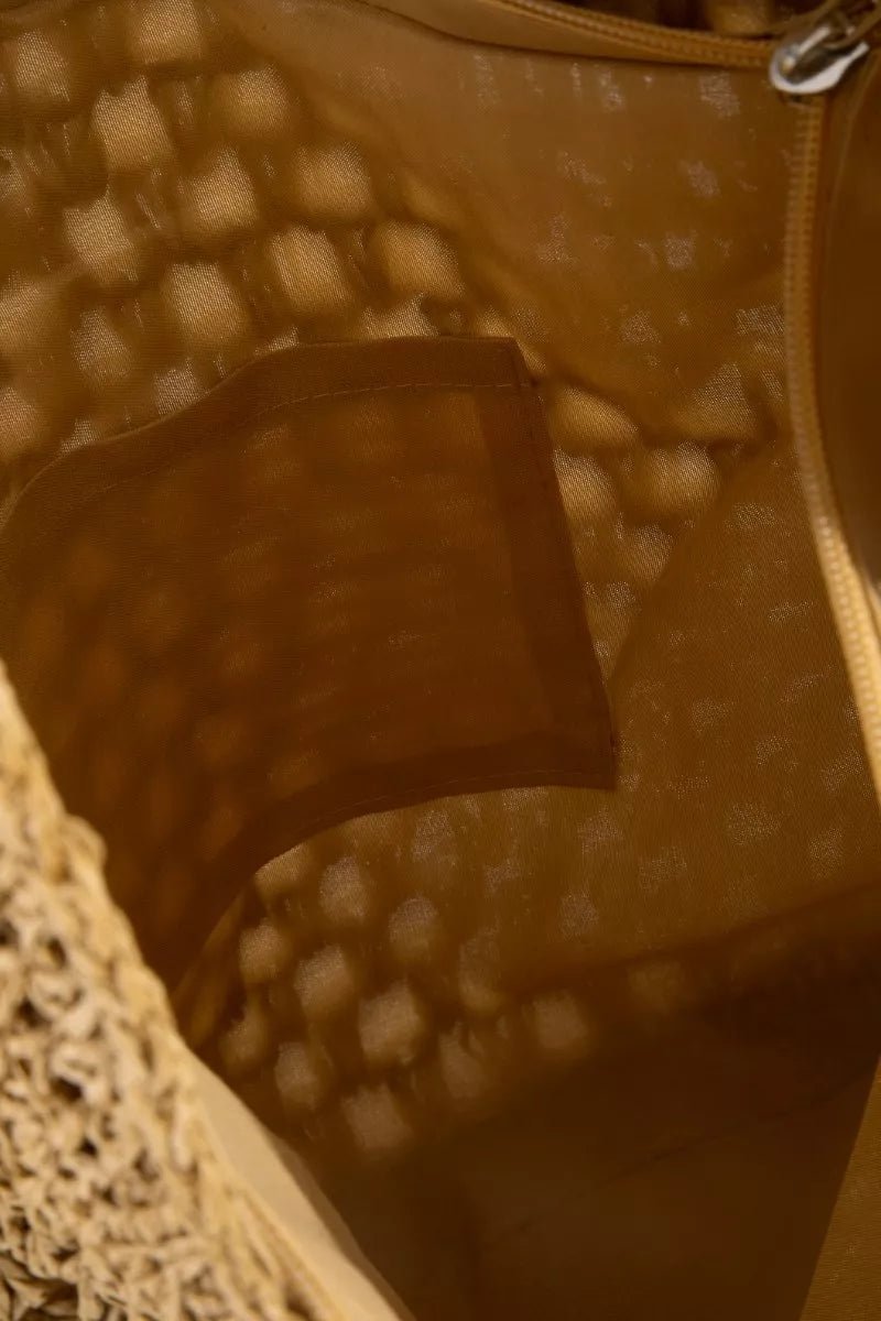 Women's Intricate Straw Weave Large Shoulder Bag By Fame - What Lala Loves