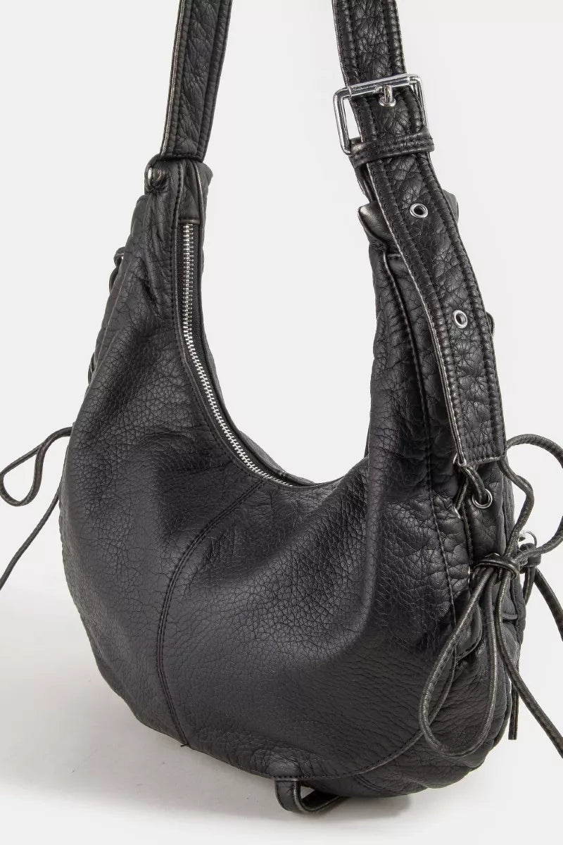 Women's Larger Faux Leather Crescent Shoulder Bag by Fame Accessories - What Lala Loves