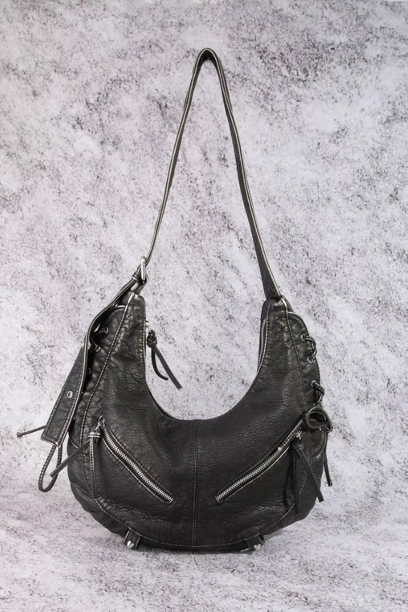 Women's Larger Faux Leather Crescent Shoulder Bag by Fame Accessories - What Lala Loves