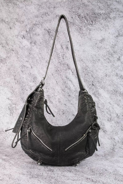 Women's Larger Faux Leather Crescent Shoulder Bag by Fame Accessories - What Lala Loves