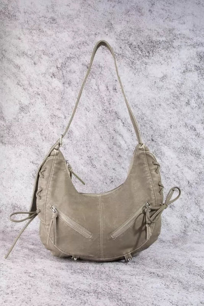 Women's Larger Faux Leather Crescent Shoulder Bag by Fame Accessories - What Lala Loves