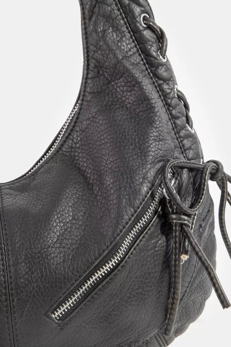 Women's Larger Faux Leather Crescent Shoulder Bag by Fame Accessories - What Lala Loves
