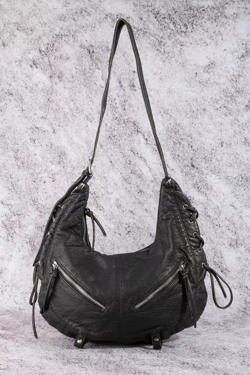 Women's Larger Faux Leather Crescent Shoulder Bag by Fame Accessories - What Lala Loves