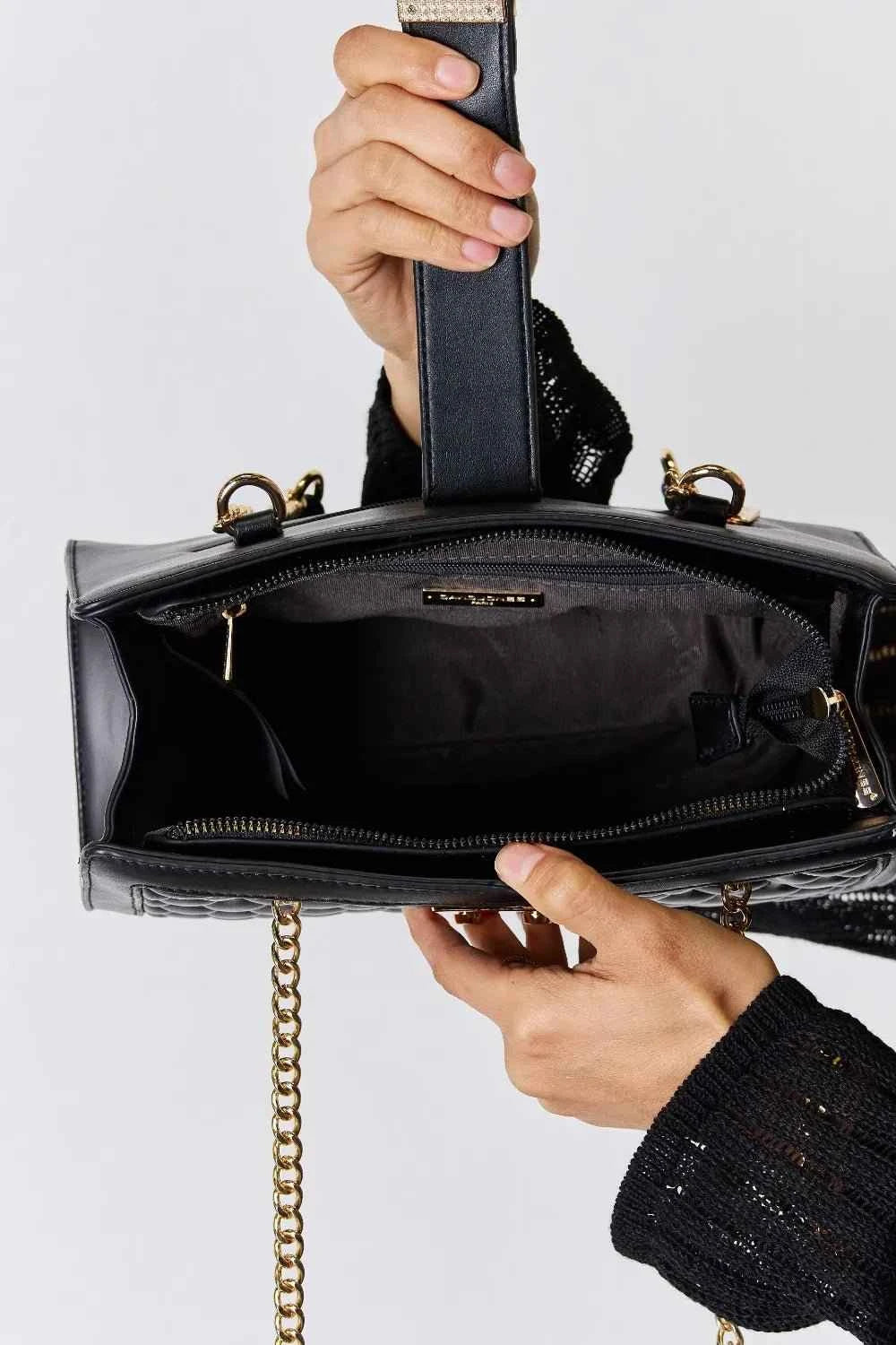Women's Quilted PU Leather Handbag by David Jones