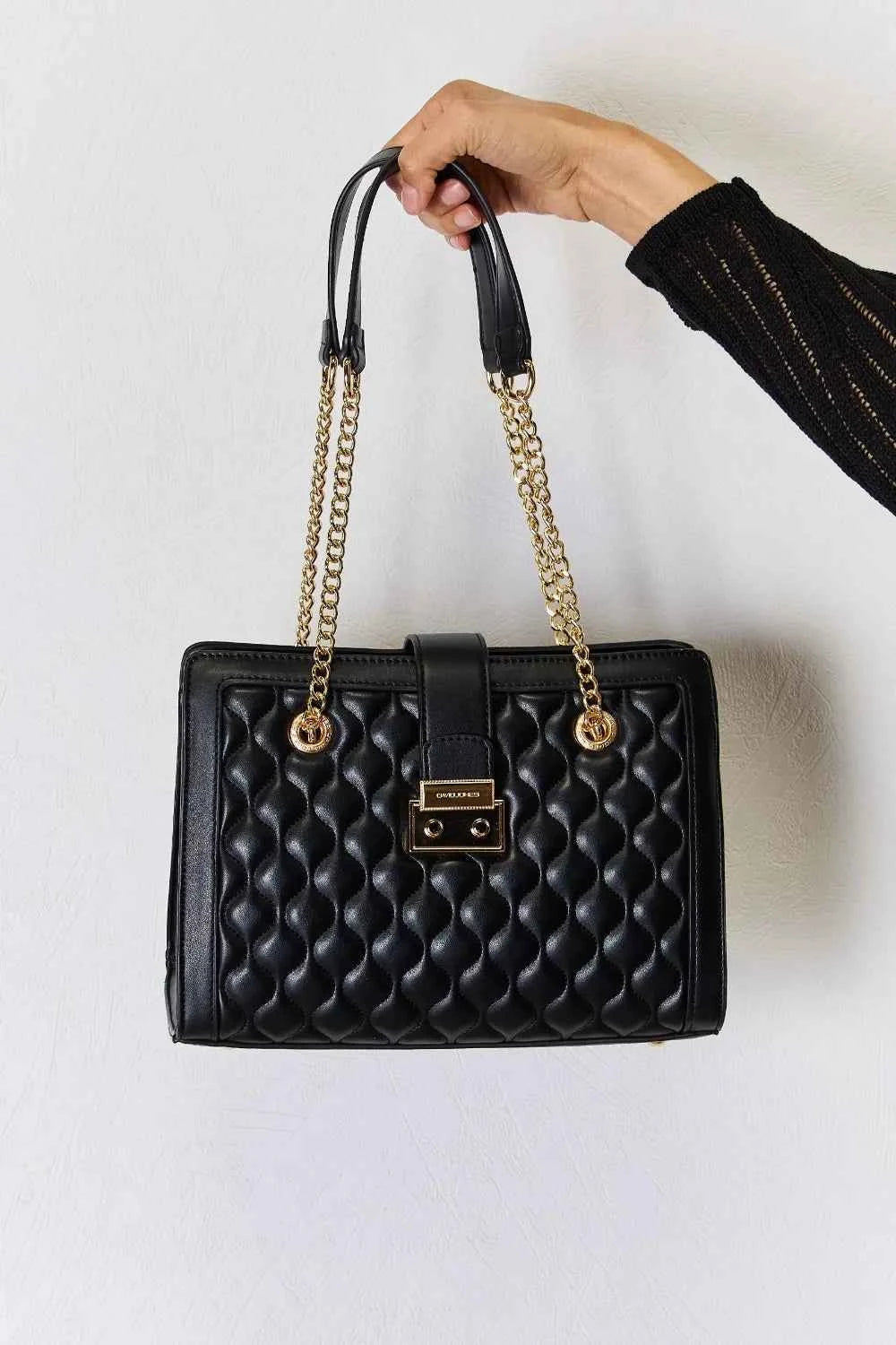 Women's Quilted PU Leather Handbag by David Jones