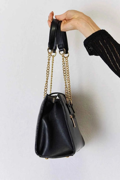 Women's Quilted PU Leather Handbag by David Jones